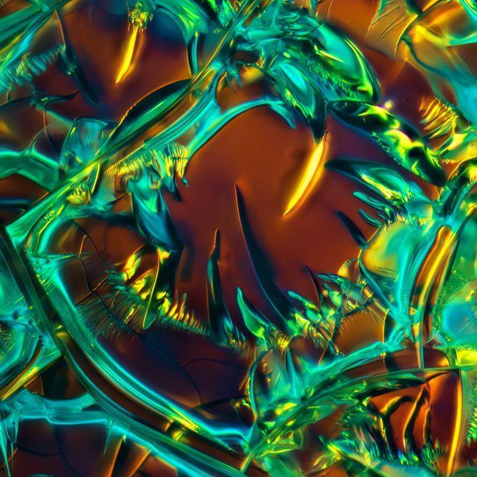 Mikrofoto von Optical Brightener, Mikrokristalle im polarisierten Licht, 2, Bildbreite = 0,29 mm